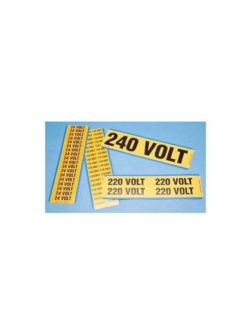 Product image for Panduit PESC-C-400V Voltage Marker, Vinyl Cloth, '440 VOLTS', 2.24"x.51", 18/card, 5 cards/pk, Black/YL