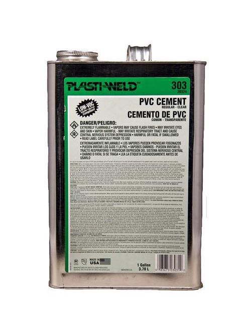 Product image for Plasti-Weld G30336S Regular Bodied 303 Clear PVC Cement, 1-Quart