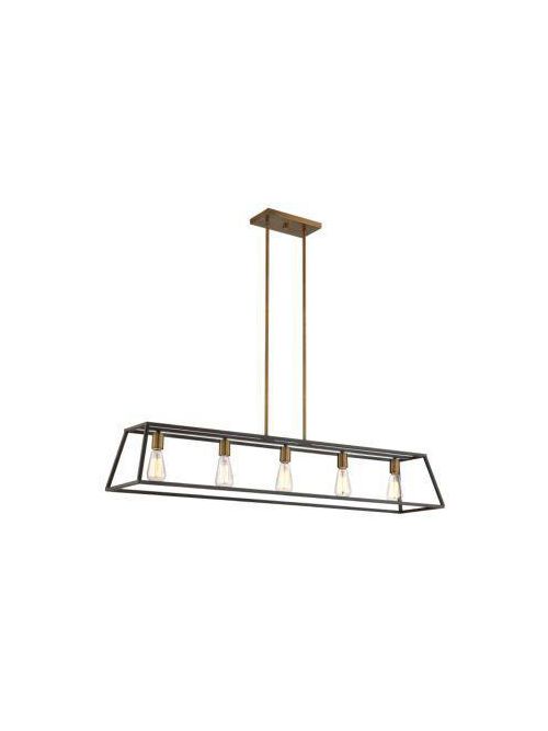 Product image for Fulton 5 Light Open Frame Linear Chandelier - Bronze