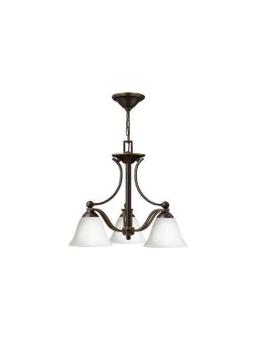 Product image for Bolla 3 Light Small Chandelier - Olde Bronze w/ Etched Opal Glass