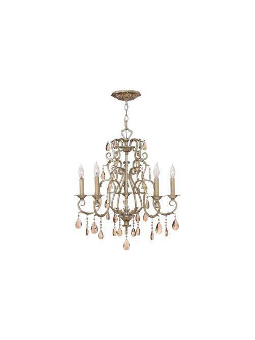 Product image for Carlton 5 Light Medium Chandelier - Silver Leaf