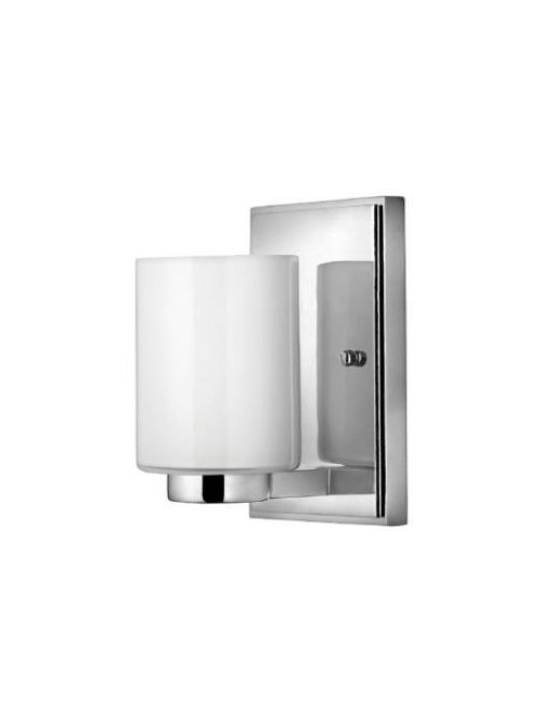 Product image for Miley 1 Light Wall Sconce - Chrome w/ White Etched Glass