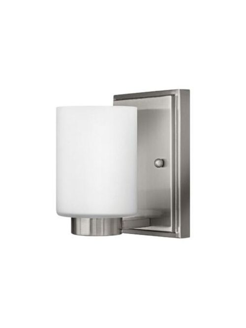 Product image for Miley 1 Light Wall Sconce - Brushed Nickel w/ White Etched Glass