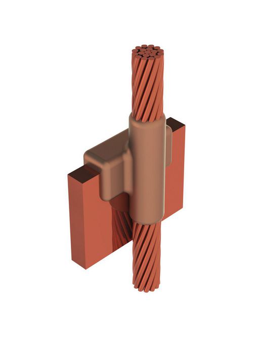 Product image for Erico LQEEH1T Cable to Lug or Busbar, LQ, 1/4" x 2" and wider, #2 Solid