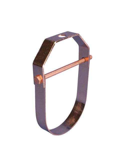 Product image for Caddy 4020125CP 402 Clevis Hanger for Copper Tube, Light Duty, 1-1/4" Pipe, 1.375" OD, 3/8" Rod