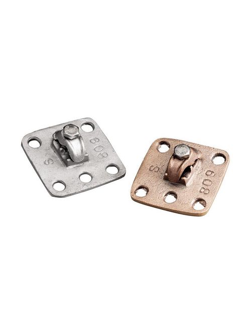 Product image for Erico LPC809L Adhesive Cable Fastener, Copper, Tinned, Class 1 - Class 2 (4/0 Max)