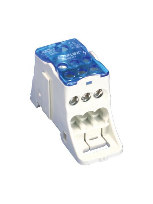 Product image for Erico 569041 Single Pole Dist. Block, 255 A UL/CSA, Flat Cond. Line, 6 Cables Load, Copper