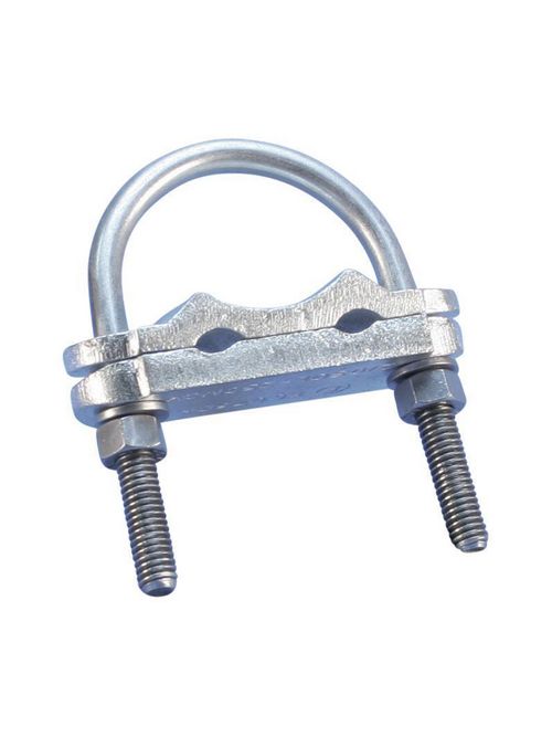 Product image for Erico FC076DH Fence Clamp, Two Conductors, 2" Fence Post, 2/0 Solid-250 kcmil Stranded, 50 mm² Stranded-120 mm² Stranded