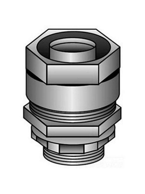 Product image for O-Z/Gedney 4Q-38T 3/8" (1/2 KO) Straight Liquidtight Connector, Insulated Throat, Malleable Iron Body, Steel Ferrule