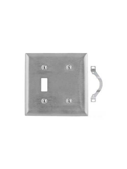 Product image for Hubbell S114 WALLPLATE, 2-G, SW/BLANK, SS