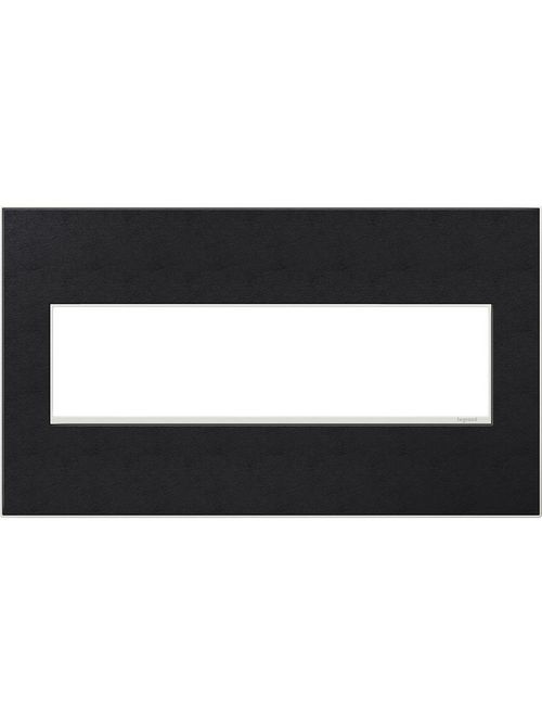 Product image for Pass & Seymour AWM4G-LE4 4-Gang 2-Module Wall Plate - Black Leather