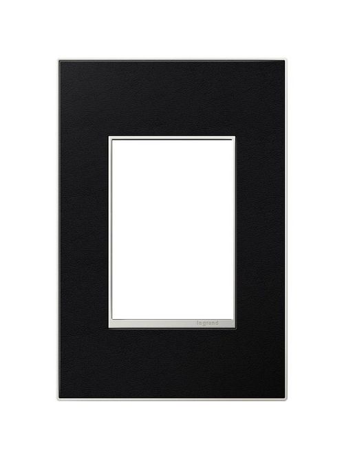 Product image for Pass & Seymour AWM1G3-LE4 1-Gang 3-Module Wall Plate - Black Leather
