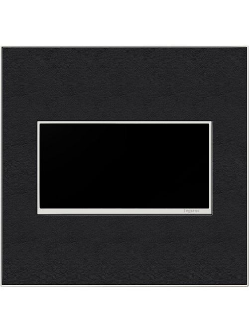 Product image for Pass & Seymour AWM2G-LE4 2-Gang 2-Module Wall Plate - Black Leather