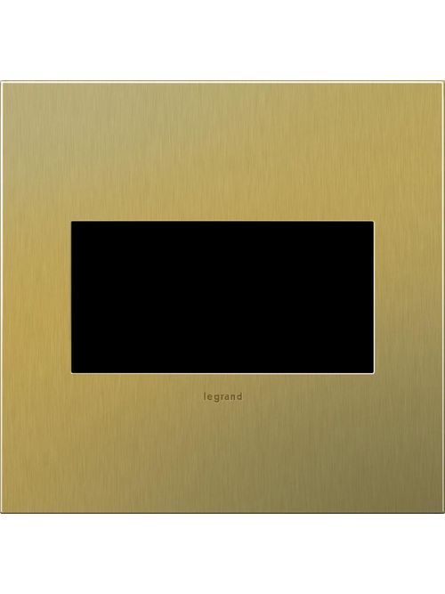 Product image for Pass & Seymour AWC2G-BB4 2-Gang 2-Module Wall Plate - Brushed Brass
