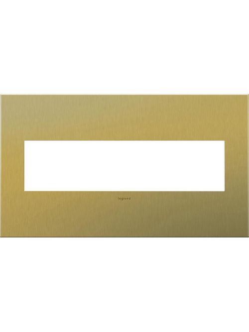 Product image for Pass & Seymour AWC4G-BB4 4-Gang 2-Module Wall Plate - Brushed Brass