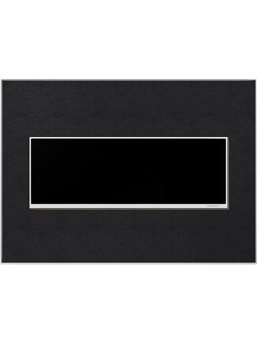 Product image for Pass & Seymour AWM3G-LE4 3-Gang 2-Module Wall Plate - Black Leather