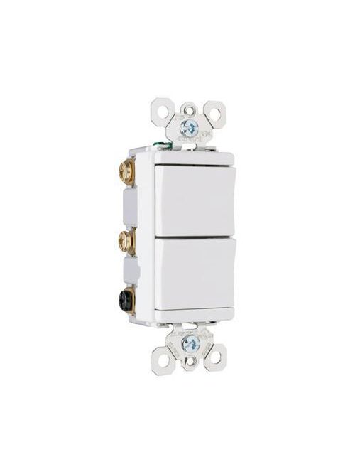 Product image for Pass & Seymour TM813-WCC6 1-Pole 3-Way White Decorator Combination Switch