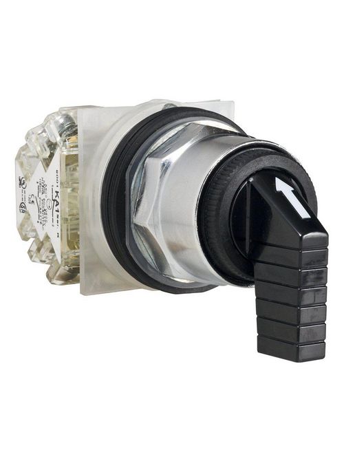 Product image for Square D 9001KS43FBH13 30 mm 10 Amp 600 VAC/VDC 1NO 1NC 3-Position Round Knob Non-Illuminated Selector Switch