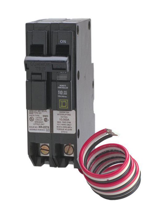 Product image for Square D QO215PL 2-Pole 15 Amp 120/240 Volt Plug-On Thermal Magnetic Miniature Circuit Breaker