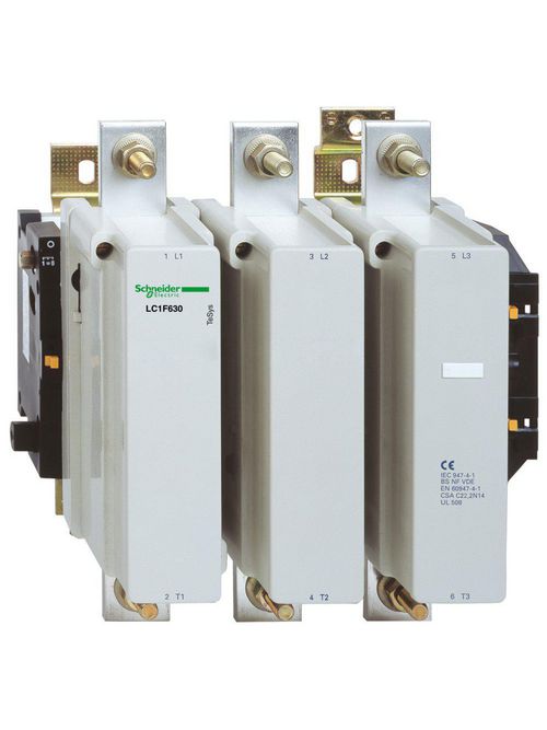 Product image for Square D LC1F630N7 600 VAC 630 Amp 3-Pole 1NO Panel Mount Full Voltage Non-Reversing IEC Contactor