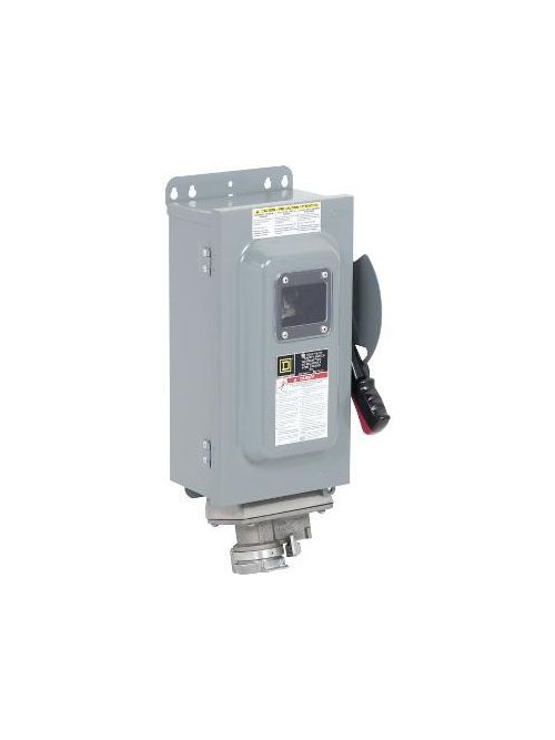 Product image for Square D CHU361AWC 600 VAC/VDC 30 Amp 30 Hp 3-Pole NEMA 3R/12 Non-Fusible Heavy Duty Safety Switch