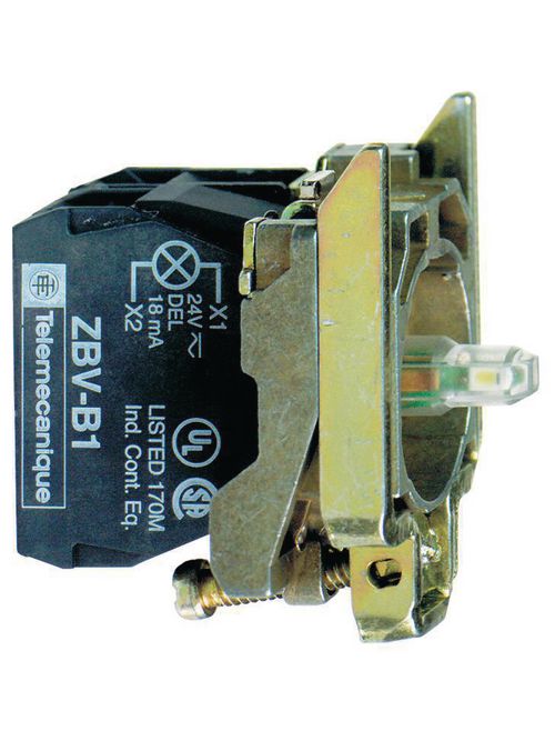 Product image for Square D ZB4BW0B12 22 mm 24 VAC/VDC 1NC White Single Contact Block Light Module with LED