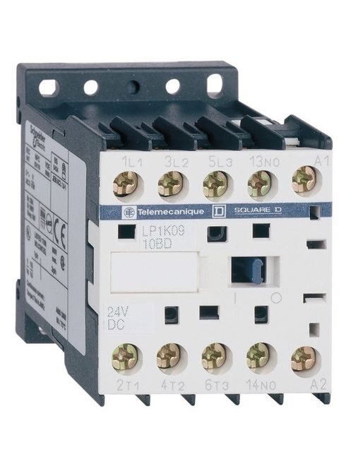 Product image for Square D LP1K09107BD 600 VAC 9 Amp 3-Pole 1NO Screw Clamp Terminal Non-Reversing IEC Contactor