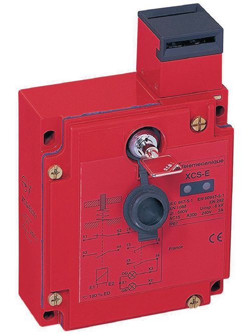Product image for TES XCSE8311 Safety switch, TES Safety switches XCS, metal XCSE, 3 NC, slow break, 2 entries tapped Pg 13, 24 V