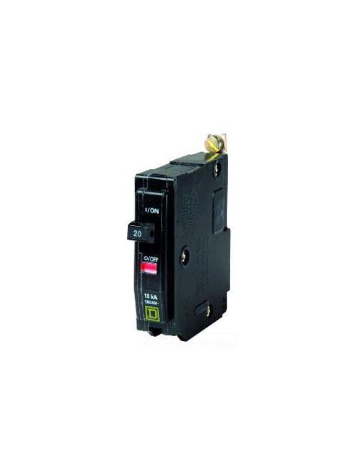 Product image for Square D QOB1202100 1-Pole 20 Amp 120/240 Volt Bolt-On Thermal Magnetic Miniature Circuit Breaker