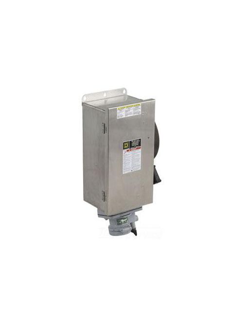 Product image for Square D H363DSWA 600 VAC 100 Amp 3-Pole Class H/J/K/R/T Fusible Heavy Duty Receptacle Switch