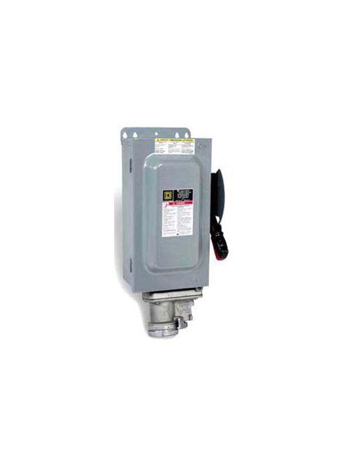 Product image for Square D CH362AWC 600 Volt 60 Amp 50 Hp 3-Pole Fusible Heavy Duty Receptacle Safety Switch