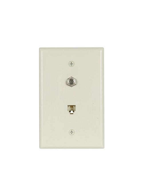 Product image for Eaton Wiring Devices 3536-4LA Light Almond Medium Wallplate with Combination Device