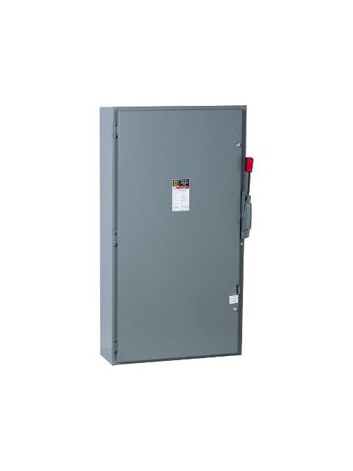 Product image for Square D CH326N 240 VAC 250 VDC 600 Amp 200 Hp 3-Pole NEMA 1 Fusible Heavy Duty Safety Switch