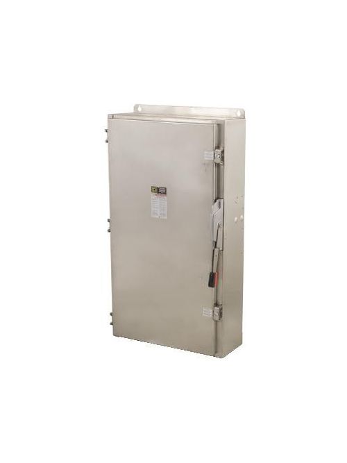 Product image for Square D CH325NDS 240 VAC 250 VDC 400 Amp 125 Hp 3-Pole NEMA 4/4X Fusible Heavy Duty Safety Switch