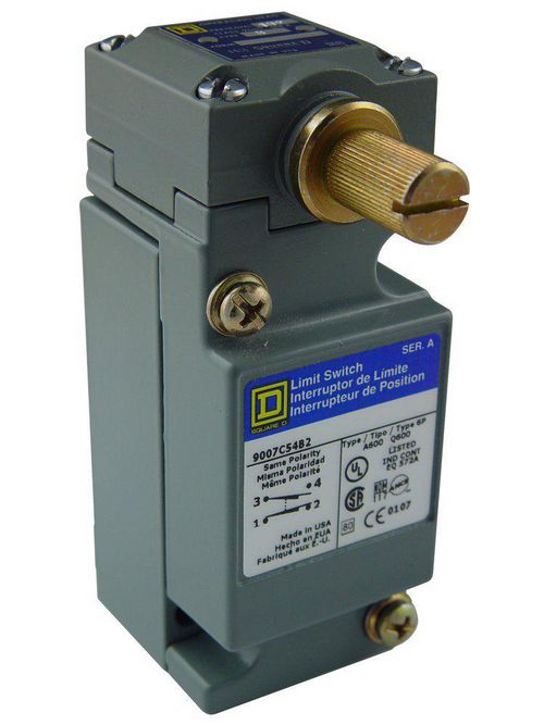 Product image for Square D 9007C54B2Y1841 600 VAC 10 Amp 1NO 1NC Rotary Lever Arm Plug-In Heavy Duty Limit Switch