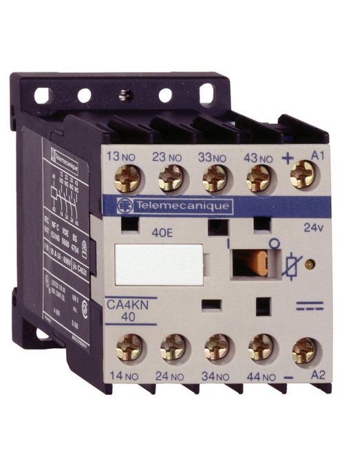 Product image for Square D CA4KN22JW3 12 VDC 10 Amp 18 W 4-Pole 2NO 2NC IEC Control Relay