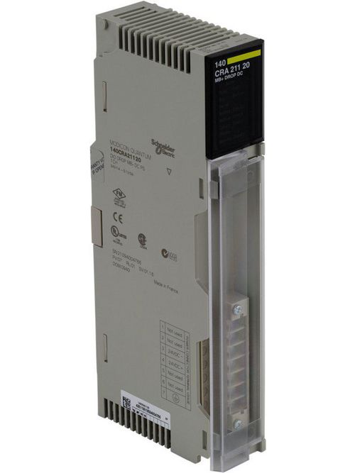 Product image for Square D 140CRA21210 115/230 VAC 0.4 Amp 47 to 63 Hz 50 VA 2-Channel PLC Distributed I/O Drop Adapter Module