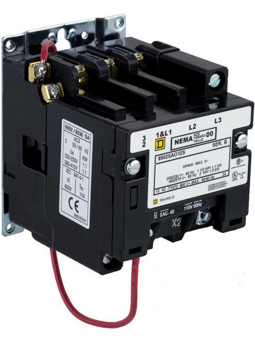 Product image for Square D 8502SAO12V06 440/480 VAC 9 Amp 3-Pole Open Type Full Voltage Non-Reversing Magnetic Contactor