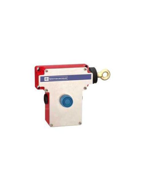 Product image for TES XY2CE1A270H7 Latching emergency stop rope pull switch, TES rope pull switches XY2C, e XY2CE, RH side -2NC, booted pushbutton