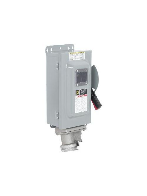 Product image for Square D CHU362AWC 600 VAC/VDC 60 Amp 60 Hp 3-Pole NEMA 3R/12 Non-Fusible Heavy Duty Safety Switch