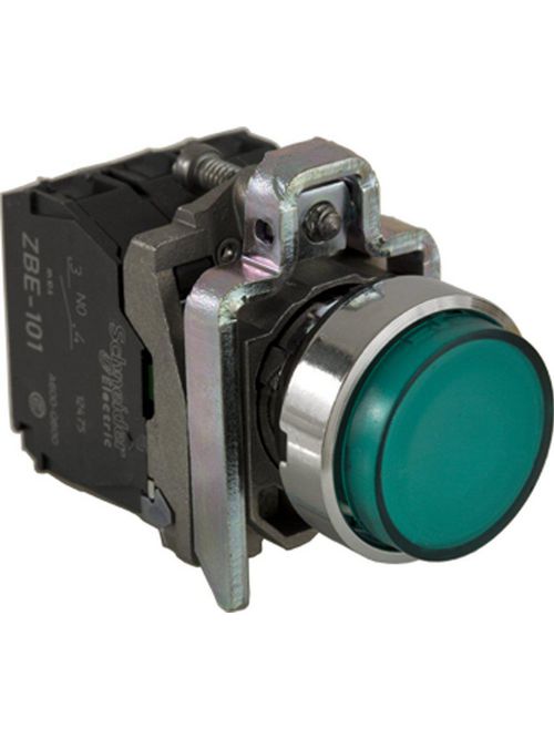 Product image for Square D XB4BW13B5 22 mm 24 VAC/VDC 18 mA 1NO 1NC Green Round Momentary Extended Illuminated Push Button