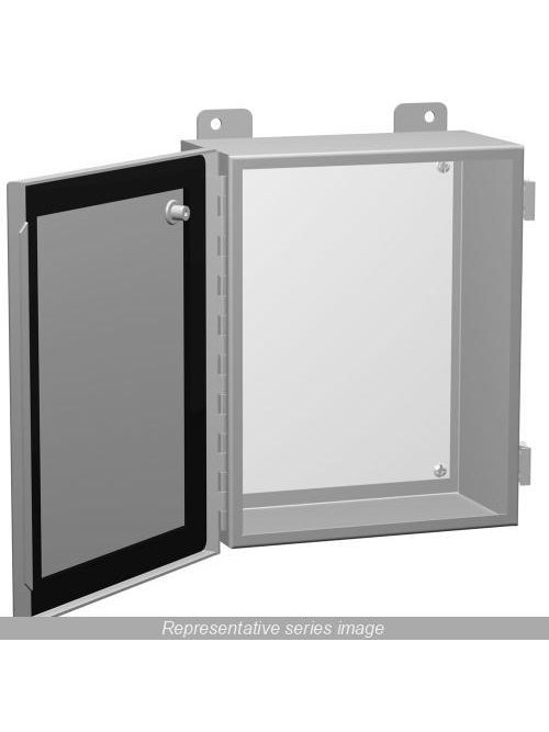 Hammond Manufacturing 1414PHH4 8 x 4 x 8 Inch NEMA 12/13 Gray 16/14 Gauge Steel Enclosure with Panel Hammond Manufacturing 1414PHH4 8 x 4 x 8 Inch NEMA 12/13 Gray 16/14 Gauge Steel Enclosure with Panel