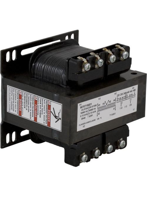Product image for Square D 9070T150D35 150 VA 208/230/380/440/460 VAC Primary 110/115 VAC Secondary 1-Phase Control Transformer
