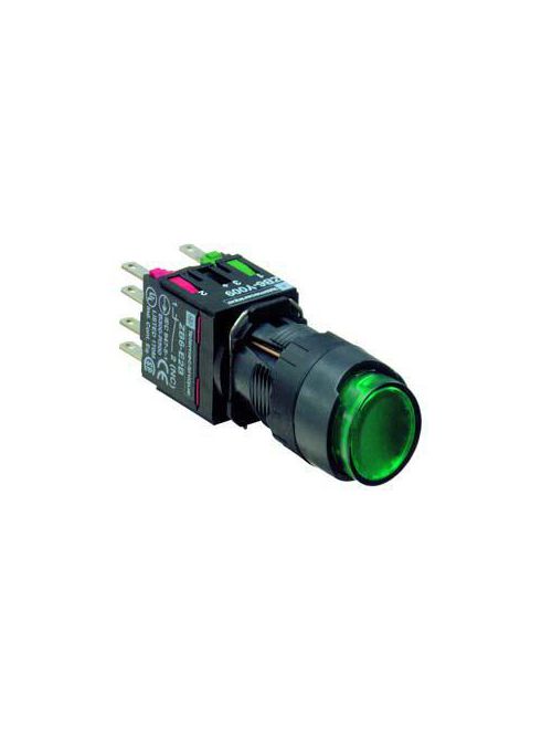 Product image for Square D XB6AE3B5B 16 mm 240 VAC 1.5 Amp 1NO 1NC Green Round Extended Return Illuminated Push Button
