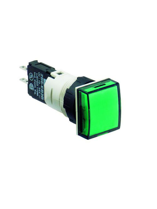 Product image for Square D XB6CV3BB 16 mm 240 VAC 1.5 mA Green Square Pilot Light