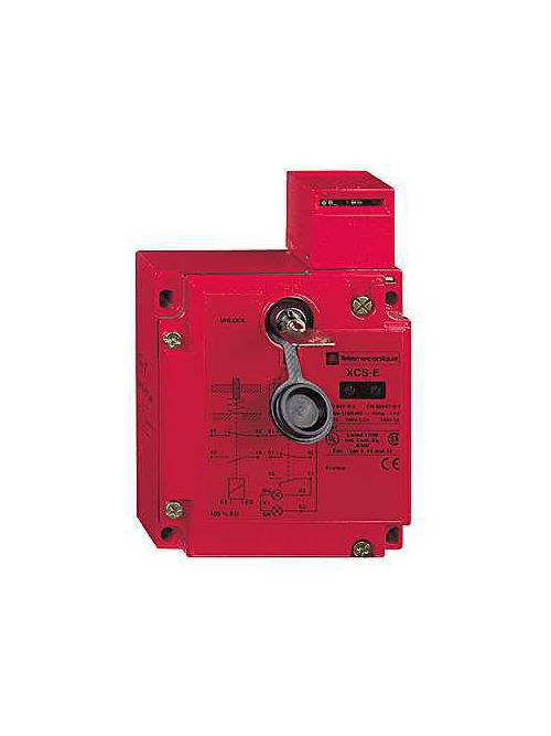 Product image for TES XCSE8313 Safety switch, TES Safety switches XCS, metal XCSE, 3 NC, slow break, 2 entries tapped 1/2" NPT, 24 V