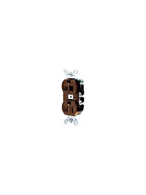 Product image for Hubbell Wiring Devices CR5362I 20 Amp 125 Volt 2-Pole 3-Wire NEMA 5-20R Ivory Straight Blade Duplex Receptacle