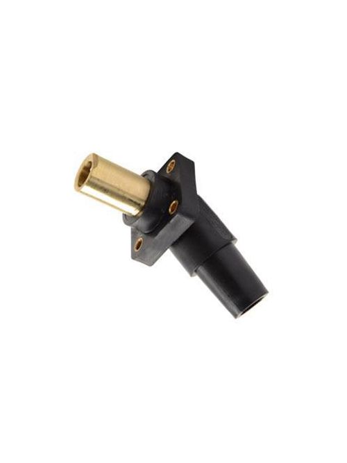 Product image for Pass & Seymour PS45FRSBBK 400 Amp 600 Volt 2/0 to 4/0 AWG Black Threaded Stud Panel Mount 45 Degrees Female Cam-Type Receptacle