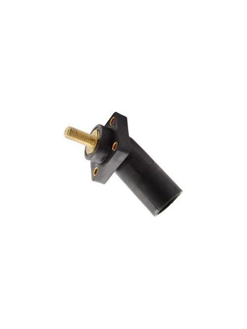Product image for Pass & Seymour PS45MRSBBK 400 Amp 600 Volt 2/0 to 4/0 AWG Black Threaded Stud Panel Mount 45 Degrees Male Cam-Type Receptacle