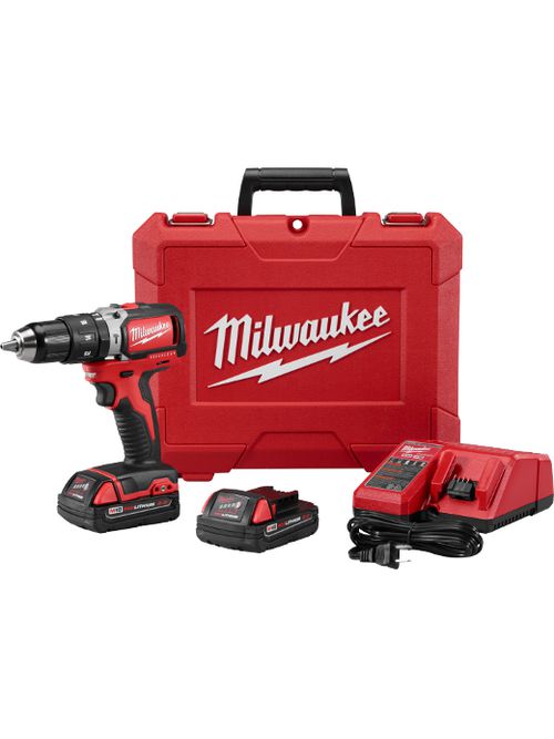 Product image for Milwaukee 2702-22CT M18™ 1/2" Compact Brushless Hammer Drill/Driver Kit